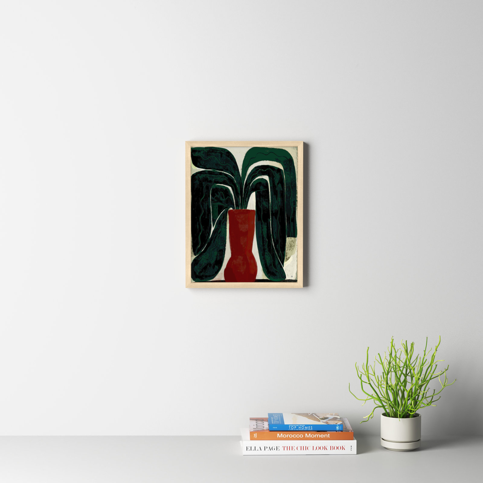 Plant #8 by StudioM, 20" H x 16" W x 1.25" D, Brown