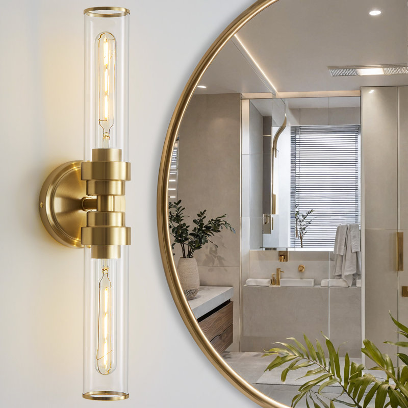Luminaire de salle de bain à 2 lumières à intensité variable Mercer41 Nanango - Conforme à l'humidité, compatible avec les DEL, installation en 15 minutes