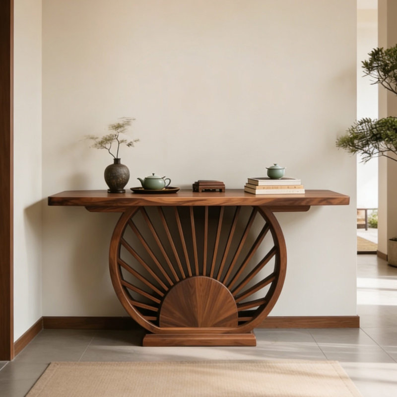 Nouvelle console en bois de style chinois, 35.4" H x 59" W x 15.7" D