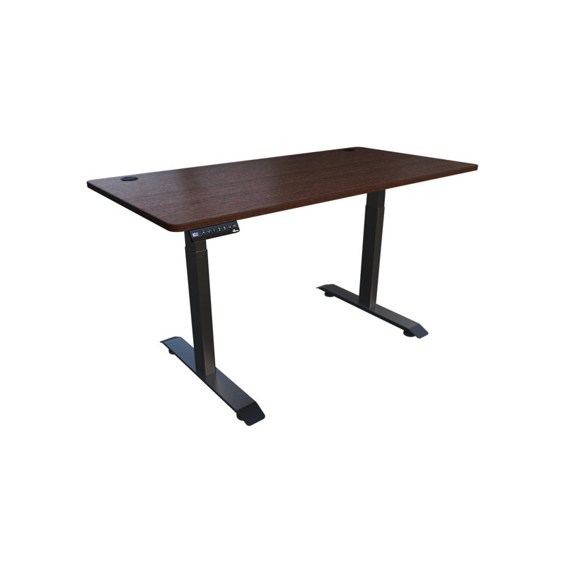 Premium Electric Standing Desk - 55"L x 27.5"W, Brown/Black