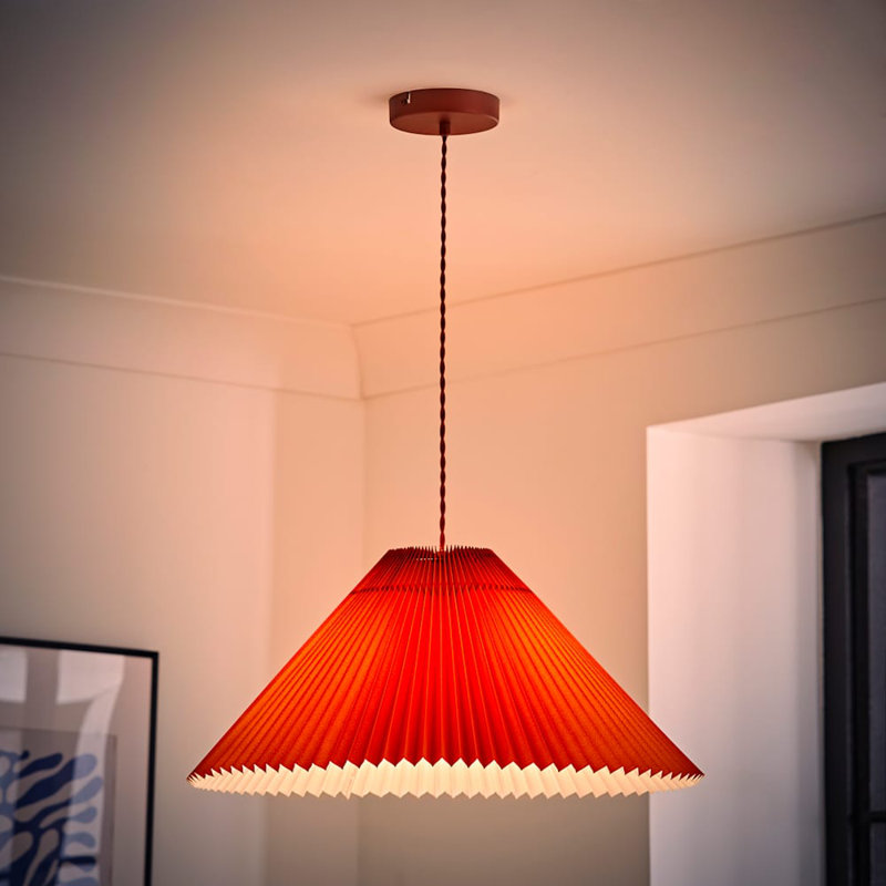 Kameron 1 - Light Painted Shaded Pendant, Orange, No