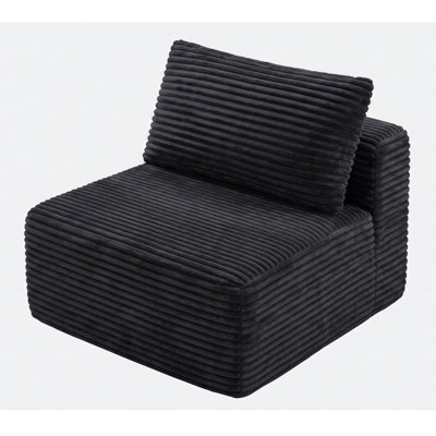 Chaise d'appoint moderne en velours côtelé avec coussin et coussin