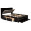 Grand lit en bois avec rangement pour tête de lit, 4 tiroirs, étagère à chaussures-130155349