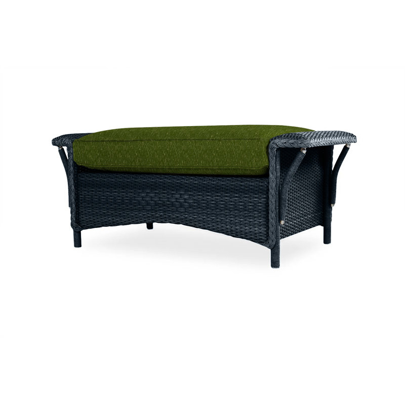 Nantucket Outdoor Ottoman, Sailcloth Seagull, Ebony