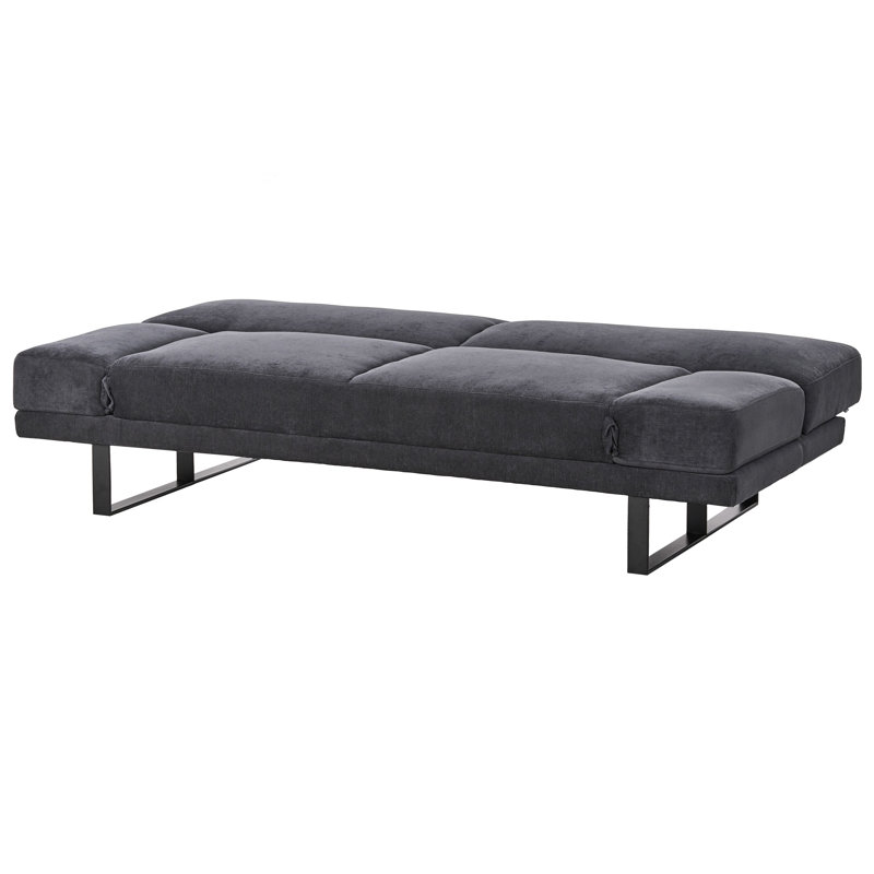 2 Seater Reclining Sofa Bed, Black Chenille