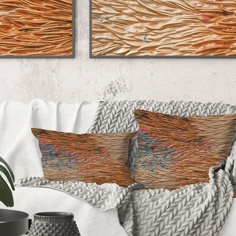 Terracotta Bliss Texture Abstract - Coussin décoratif avec peinture abstraite