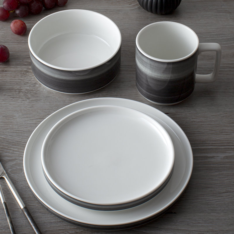 Noritake Colorstax Ombre Stax 4-Piece Place Setting, Service for 1, Jet