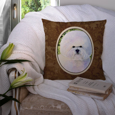 Bichon Frise Outdoor Reversible Throw Pillow