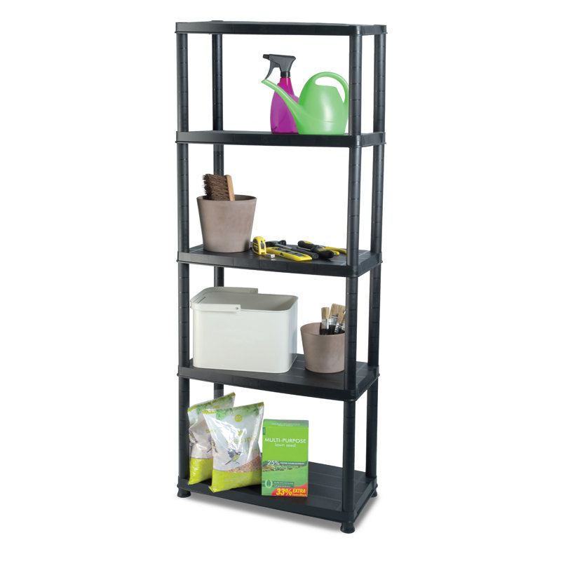 Plastic Shelving Unit, 67" H x 28" W x 15" D