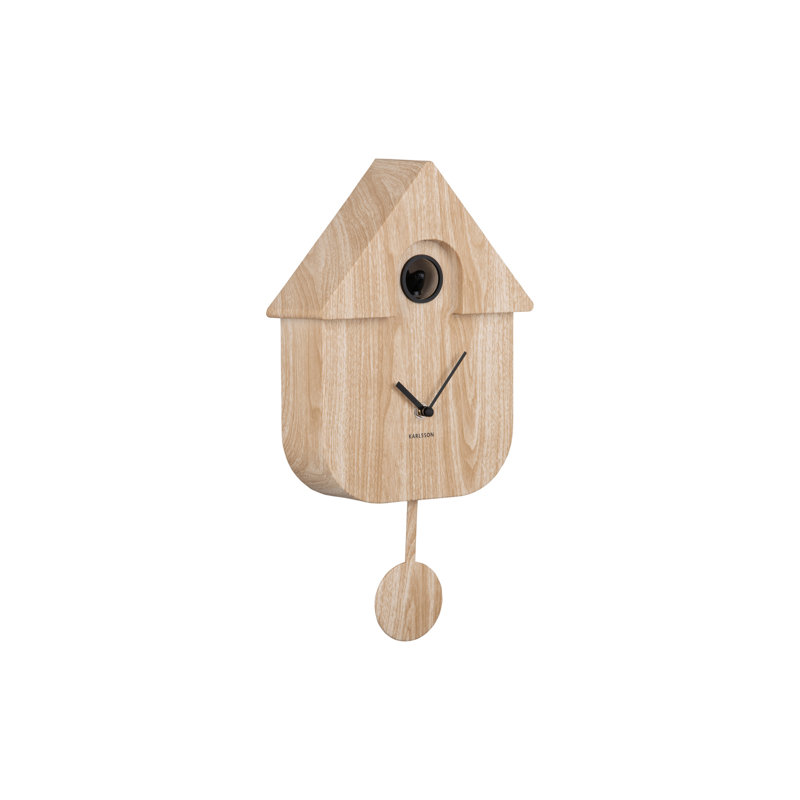 Analog Metal Quartz Tabletop Clock, Light wood