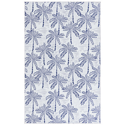 Tapis ivoire / bleu marine Malibu828