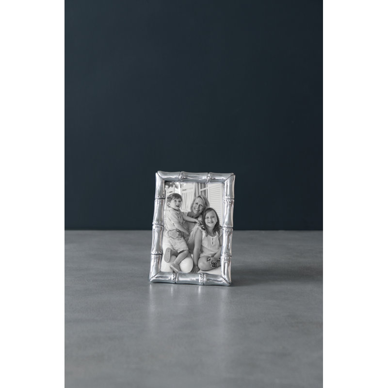 Classic Silver Bamboo-Inspired 4x6 Tabletop Picture Frame