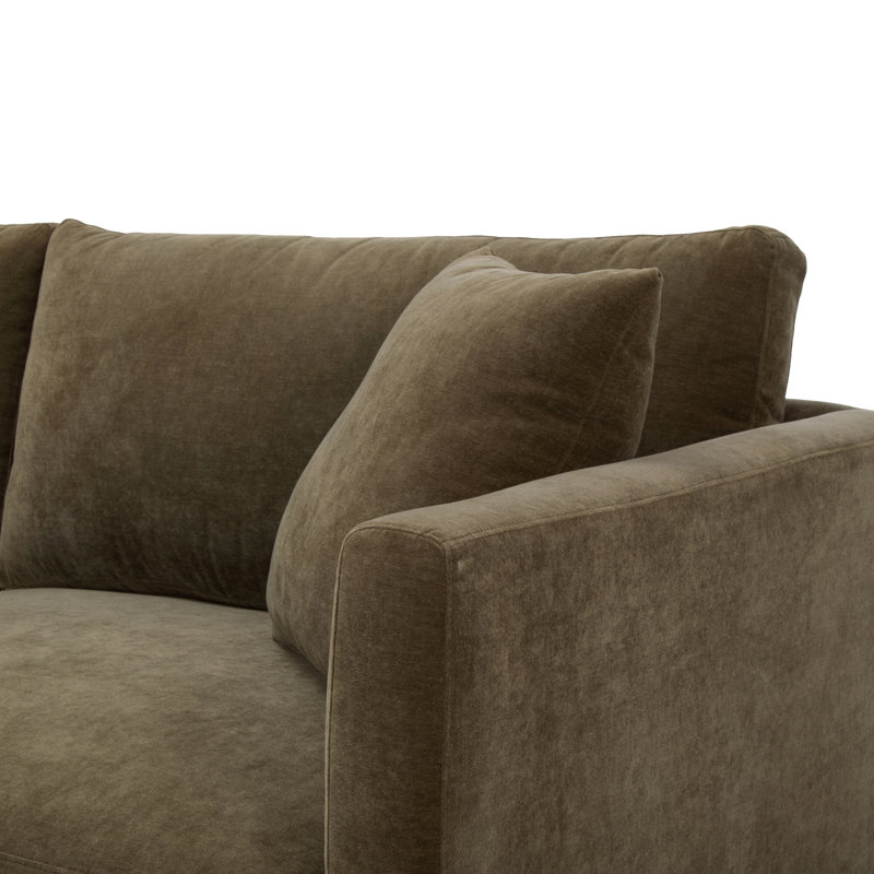 Bryn Upholstered Sectional, Moss Olive Green Performance Chenille, Left Hand Facing