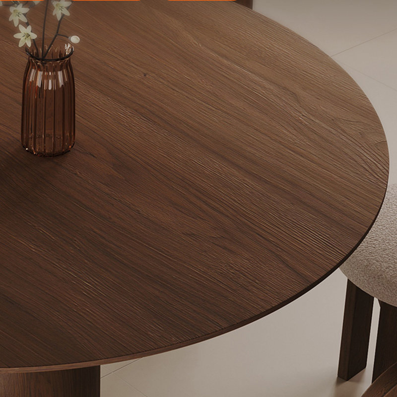 Simple retro style solid wood round table, 29.5"H x 59"L x 59"W