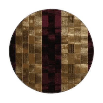 Tapis d'intérieur et d'extérieur à carreaux brun