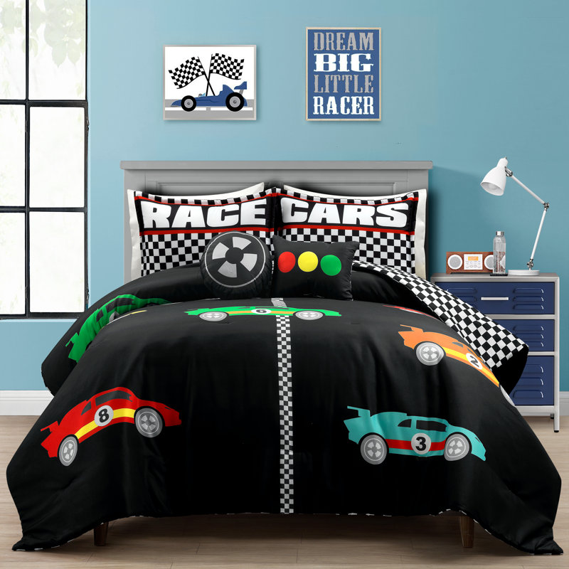 Lush Decor Racing Cars Reversible Comforter Set, Full/Double