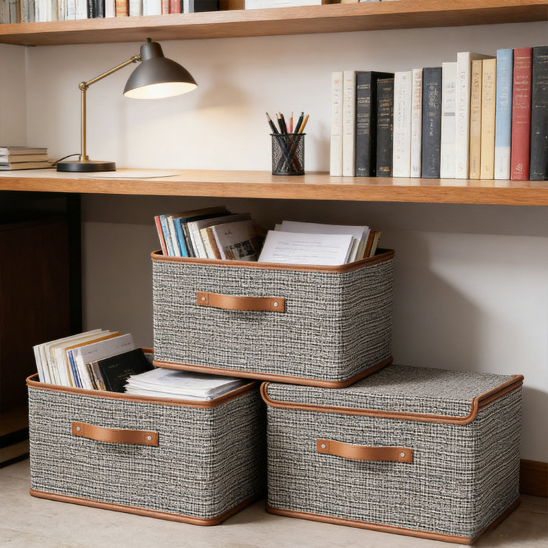 3Pack Large Storage Bins Set,Storage Baskets Pack of 3 Foldable Storage Boxes Cubes with Lids, Fabric Storage Bin Organizer Collapsible Box Containers for Nursery,Closet,Bedroom,Home