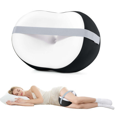 Oreiller de genou Owlprince en mousse à mémoire de forme pour dormeurs latéraux, coussin de positionnement ergonomique pour les jambes, soulagement de la sciatique pour femmes enceintes et personnes âgées, noir