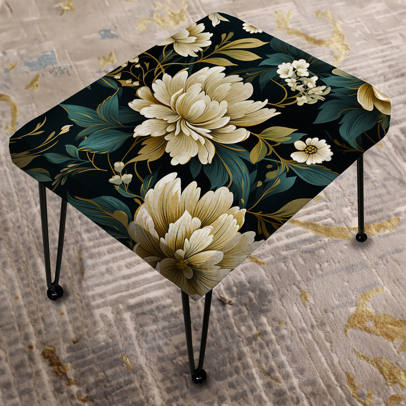 Green Tones Zen Damask Harmony - Damask Rectangle Ottoman