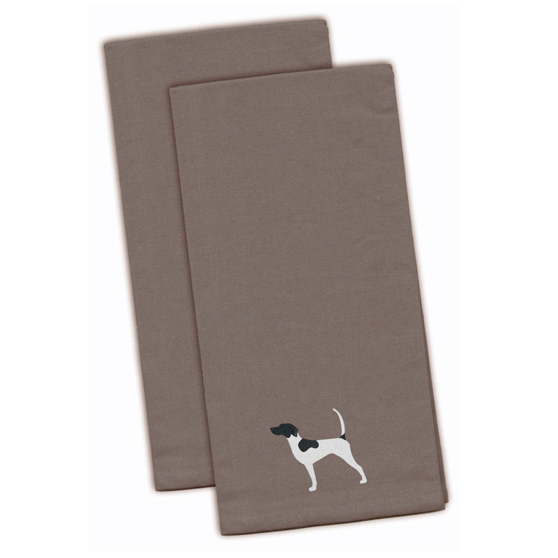 Serviette de cuisine à serviettes brodée english, Gris, H 28 po x l 19 po x P 0,1 po