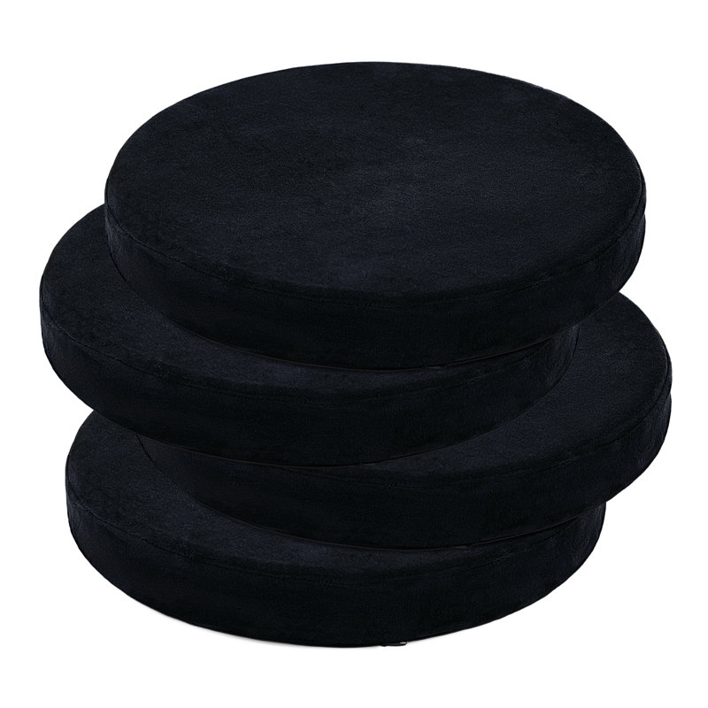 Indoor 2'' Dining Chair Chair Pad, Black