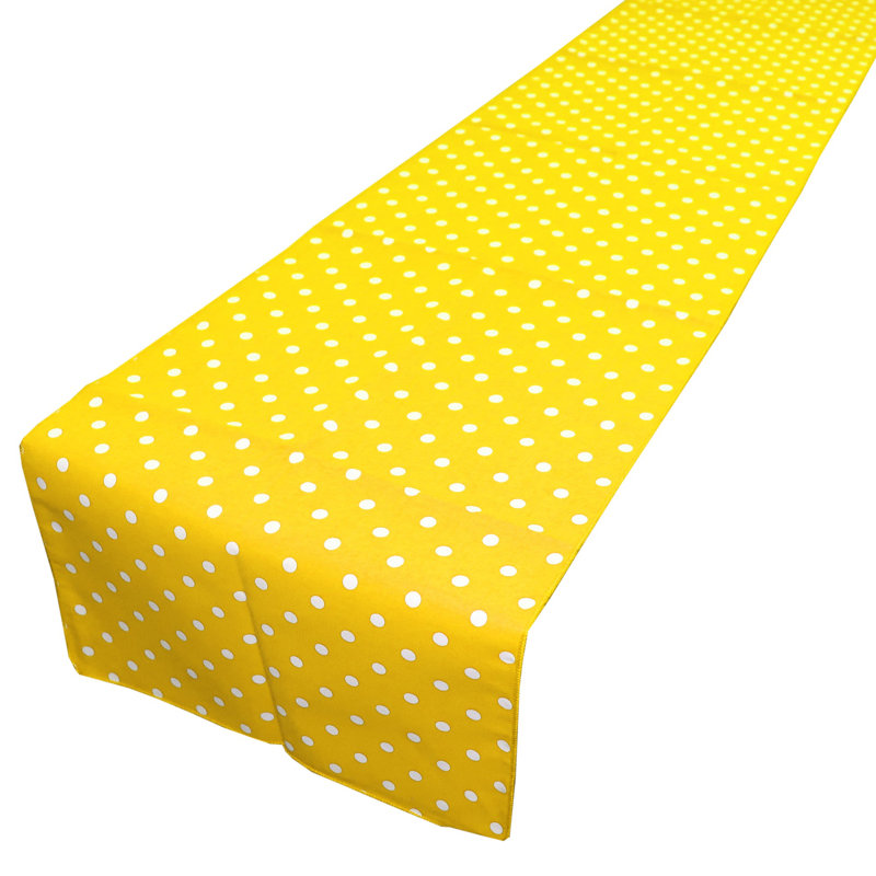 Chemin de table à petits pois, L 24 po x L 120 po, Jaune/blanc