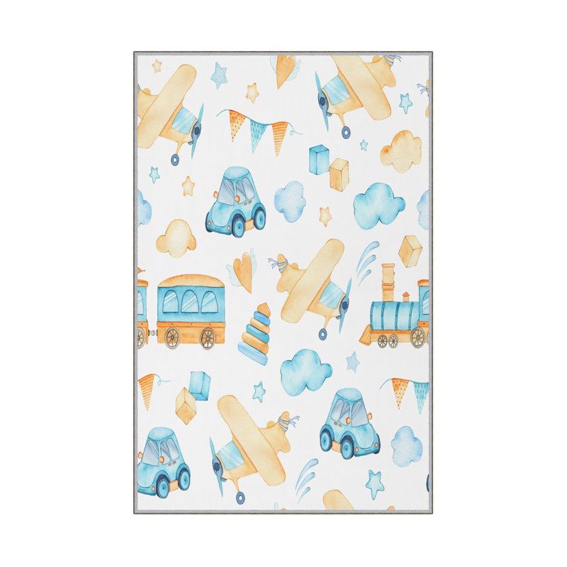 Stylish Woven Carpet (4.6 x 7.2 Feet), 100% Polyester, 0.4 in Pile Height | Antibacterial, Non-Slip Underside, Machine Washable | 3D Digital Print Design | Perfect for Living Room, Bedroom, & Dining Areas
