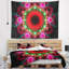 Tapisserie abstraites et cercles en ondulé rose-28495258