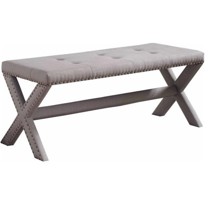 Glam Accent Bench With Nailhead Trim
