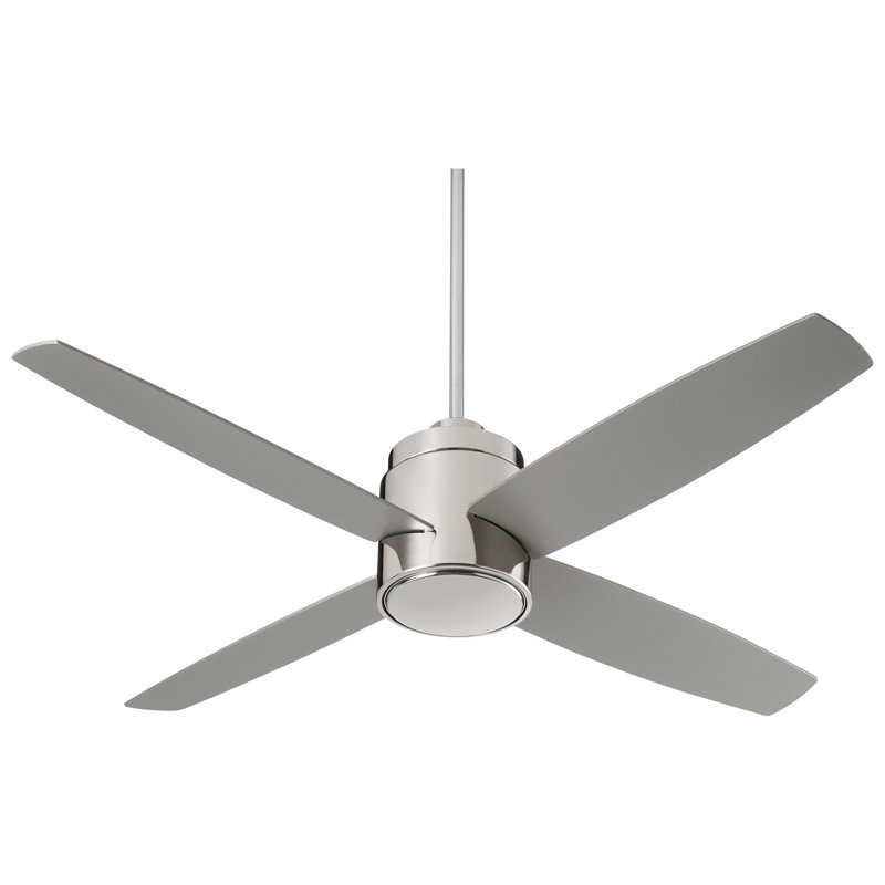 Garyl 52'' Ceiling Fan with Light Kit, Polished Nickel