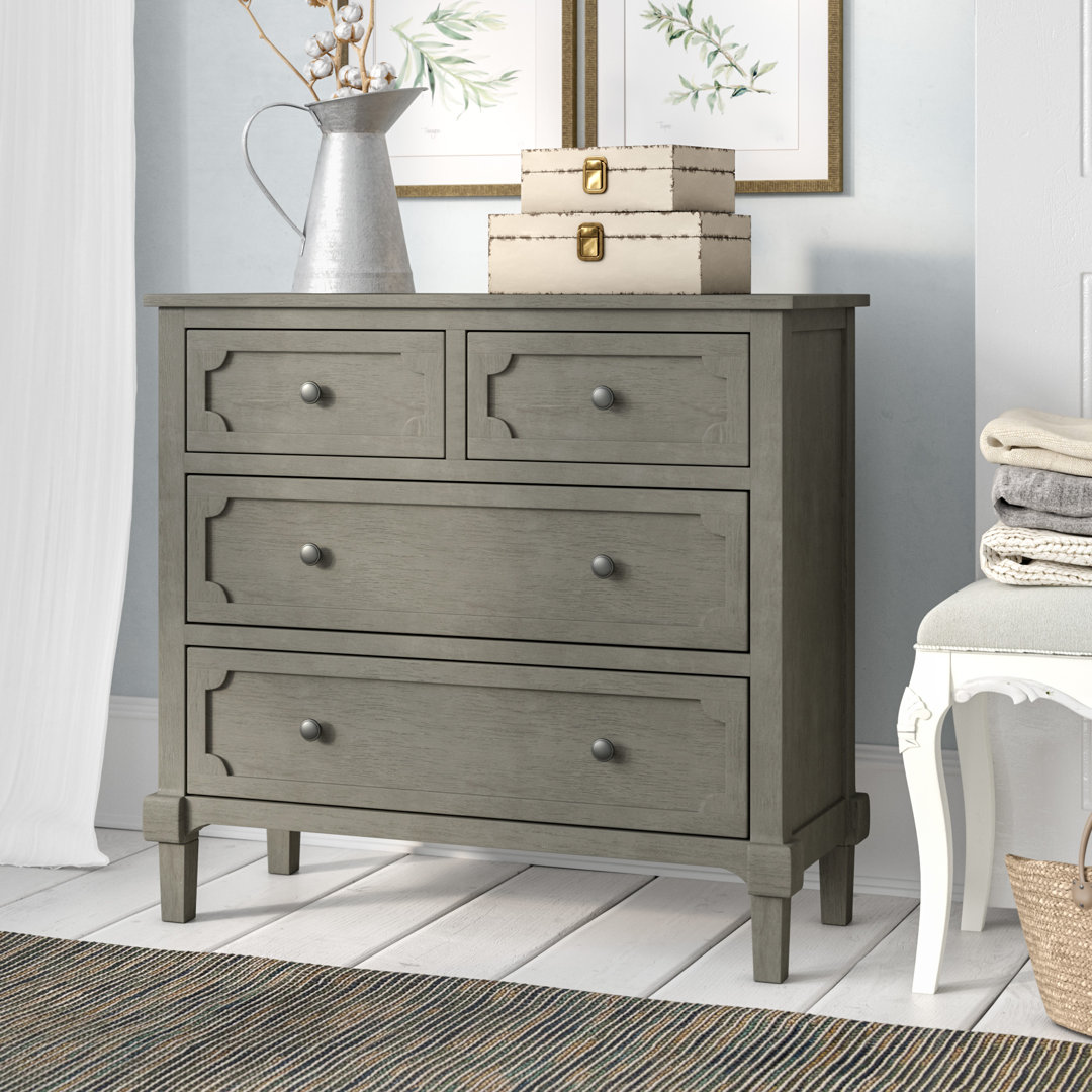 Jace Solid Wood 80cm W 4 - Drawer Chest of Drawers