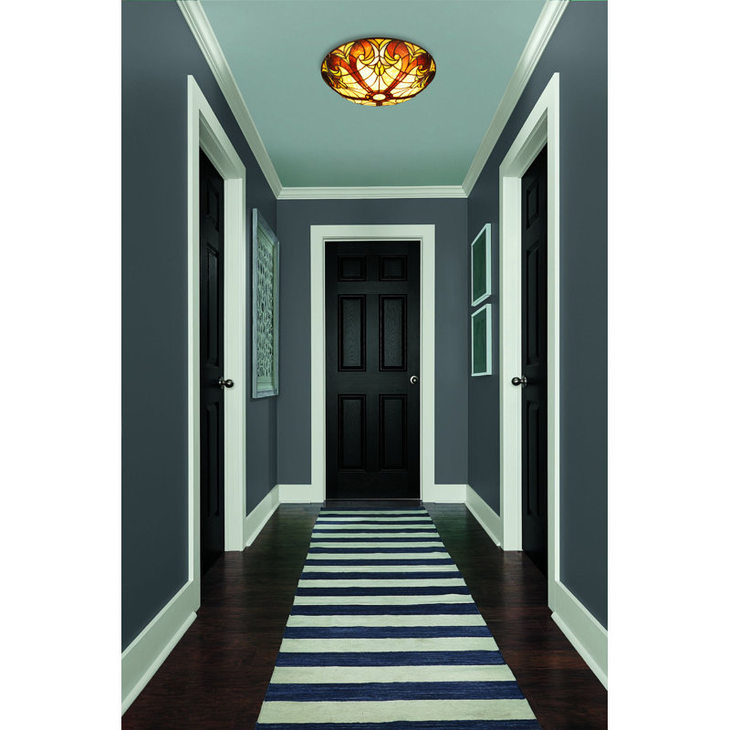 Glass Flush Mount, Yellow