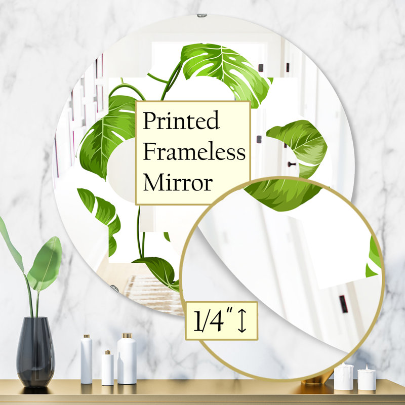 Miroir mural Quatrefoil Palm Leaves II, H 31,5 po x l po