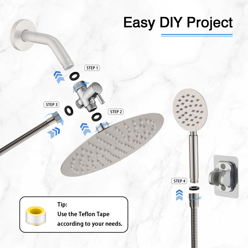 Dual Shower Head 2.5 GPM GPM, Brushed Nickel