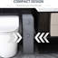 Porte-papier hygiénique pour salle de bain - gris. Conception peu encombrante. Plusieurs compartiments. Organisateur de salle de bain de qualité, étroit et fonctionnel. Rangez vos articles de toilette personnels. Construire