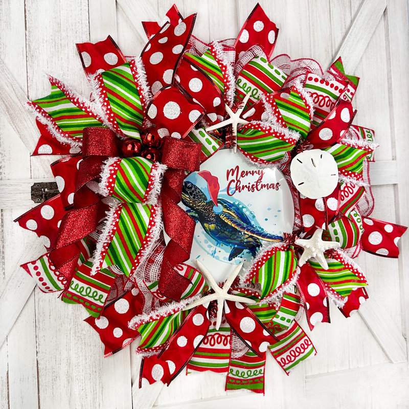 Couronne en maille 20 po Coastal Christmas