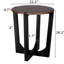 Table d'appoint en brun et noir, surface ronde de 22,20 po, hauteur de 26,2 po, pour les livres et les décorations, pour une utilisation intérieure et extérieure, travail d'assemblage sans effort, table en bois noir, partie de table, hauteur, idéal