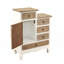 Armoire décorative asymétrique antique en bois sculpté blanc avec 5 tiroirs et une porte de rangement