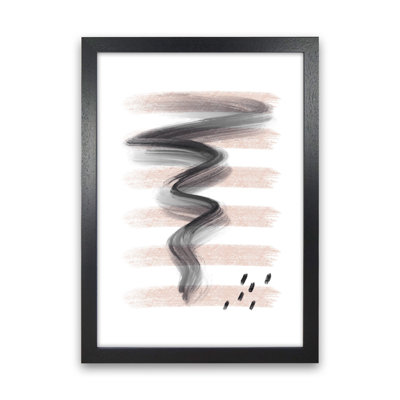 Dalia Chalk Pink Lines Black Storm by Pixy Paper - Print