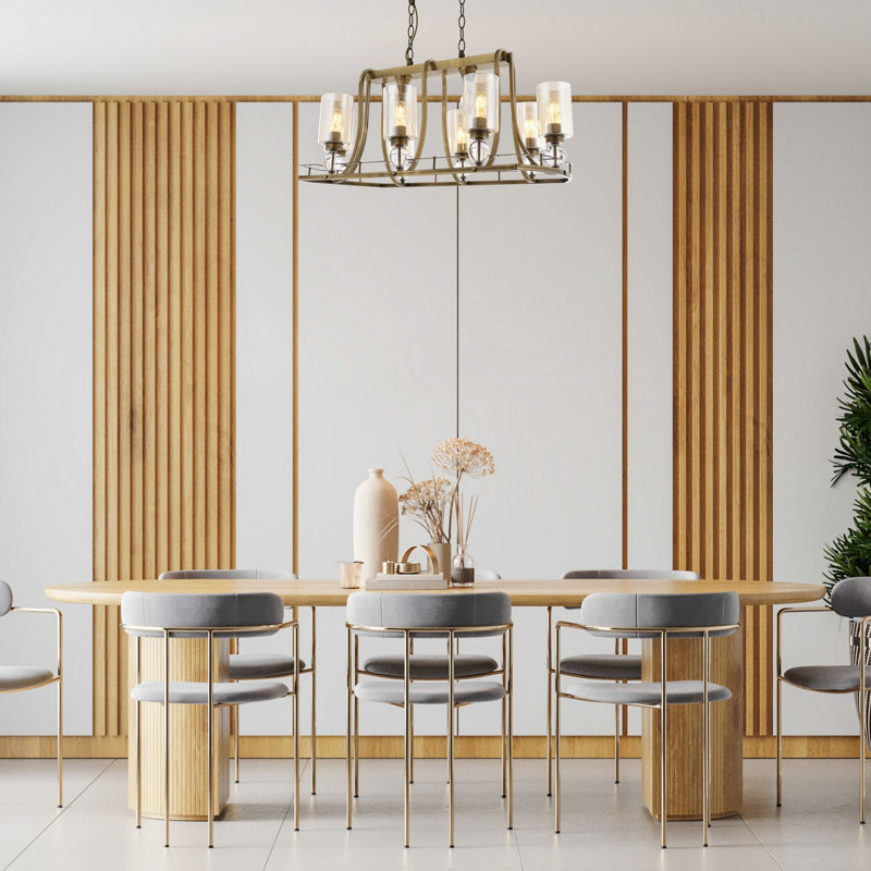 Luminaire suspendu linéaire à 8 lumières pour îlot de cuisine Seibel