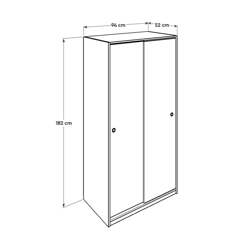 Gerling 2 Door Manufactured Wood Wardrobe, White