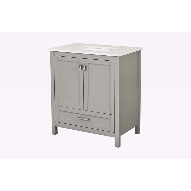 Meuble-lavabo 30 po avec lavabo, Gris