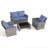 Wicker 4 - Person Patio Conversation Set with Cushions-1592485762