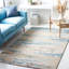 Tapis abstrait beige / bleu en laine / coton touffeté à la main Soho-98294607