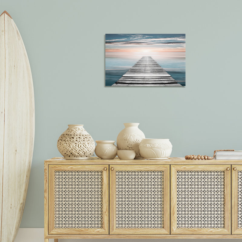  Art mural en toile Sunlit Dock Planks par Natalie Carpentieri, H 16 po x l 24 po