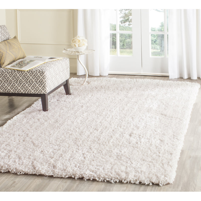 Anacortes Shag Hand Tufted Performance Solid Color Rug, Rectangle 8' x 10'