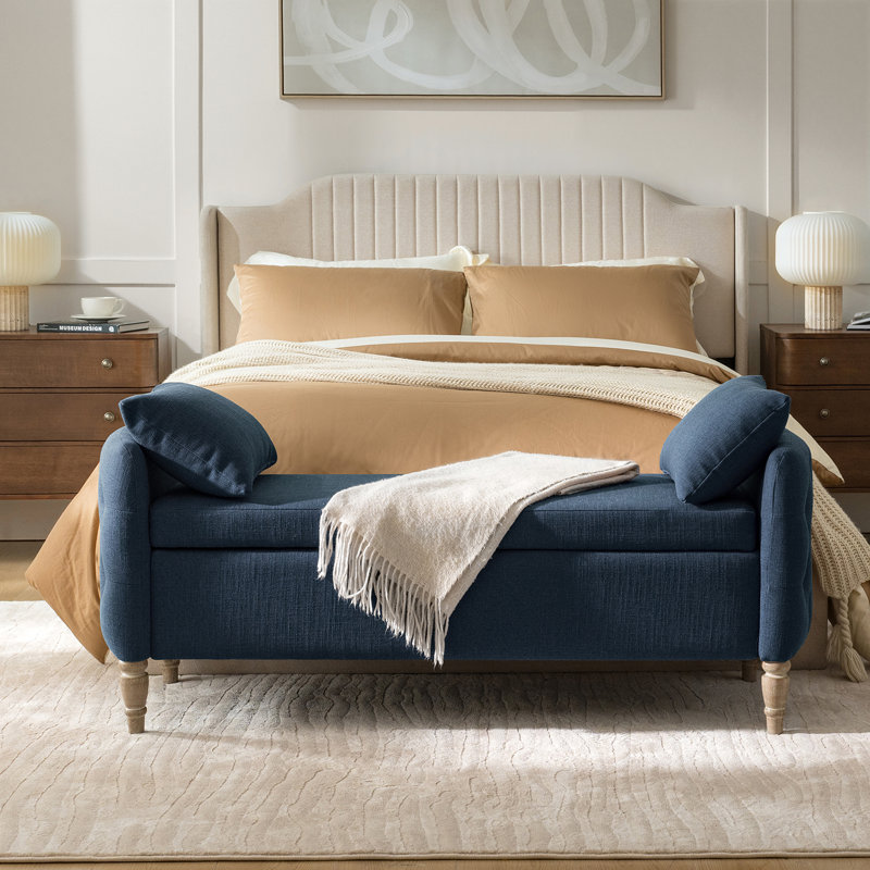 Banc de rangement Aristides Farmhouse, Indigo