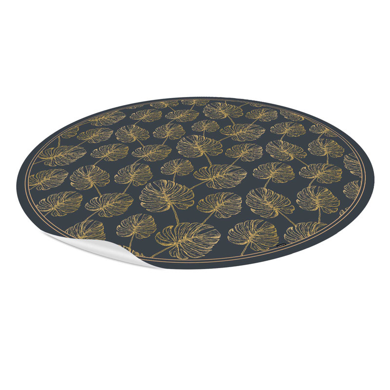 Earby Non-Slip Floral Indoor Doormat, Round 136cm