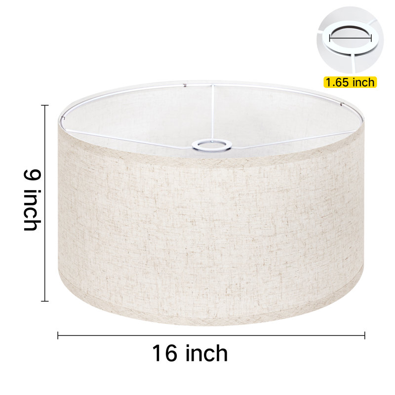 Abat-jour tambour suspendu en lin 9 po H, H 9 po x l 12 po x P 12 po, Clair