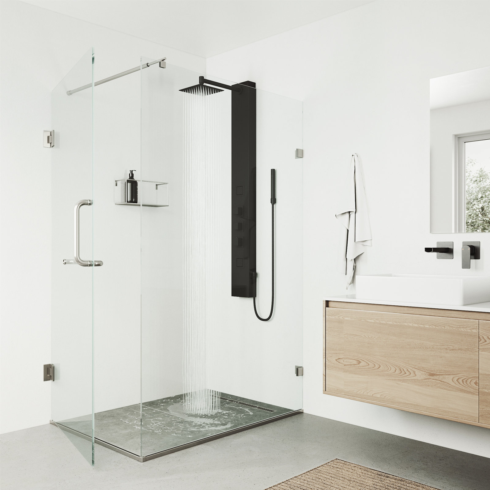 Rector EZDivert™ 2-Jet Shower System, Matte Black